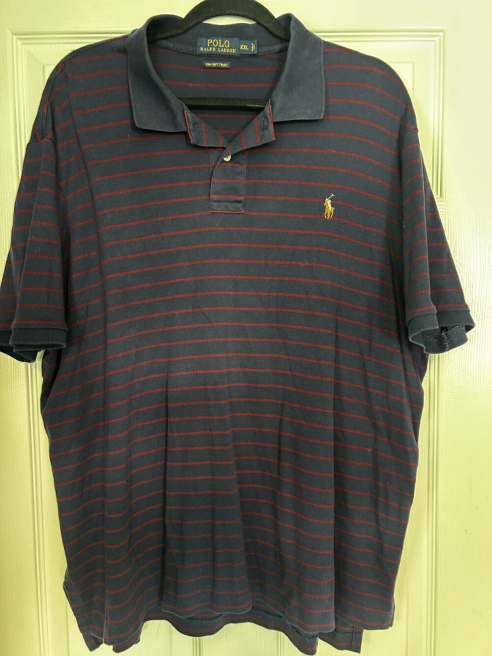 Polo Ralph Lauren Pima Soft Touch Polo Shirt Navy Red Striped Men's XXL